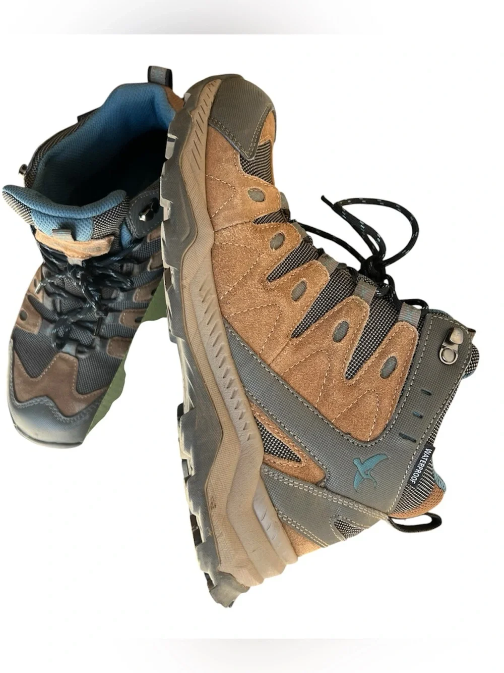 Eddie Bauer Women's Tan and Gray Waterproof Hiking Boots 9.5m